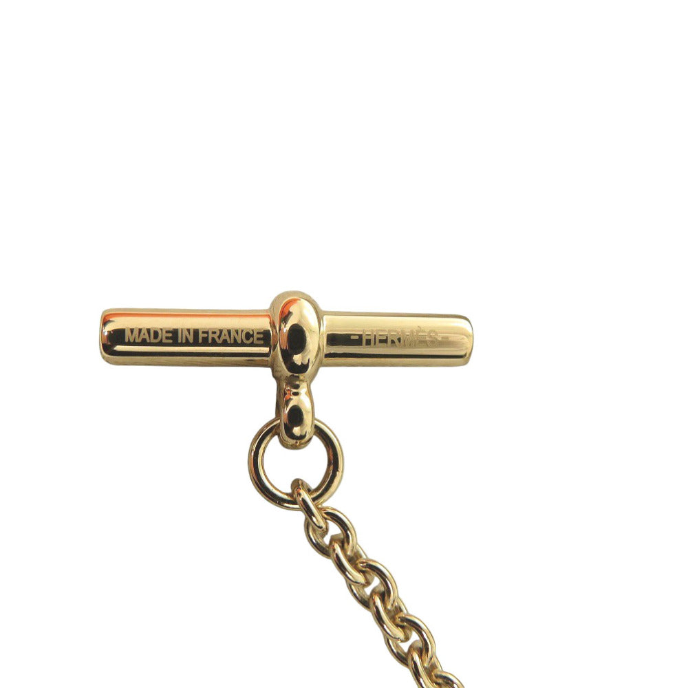 HERMES Necklace Buffalo horn gold Chene Dunkle