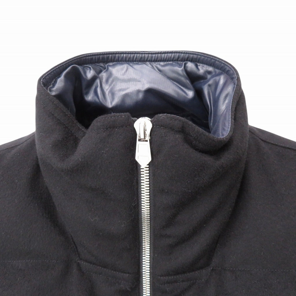 HERMES Down vest Cashmere, Nylon black Cashmere down vest 46