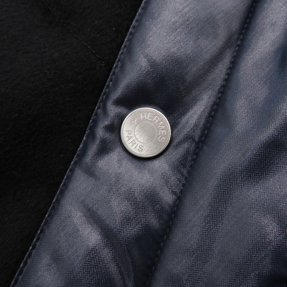HERMES Down vest Cashmere, Nylon black Cashmere down vest 46