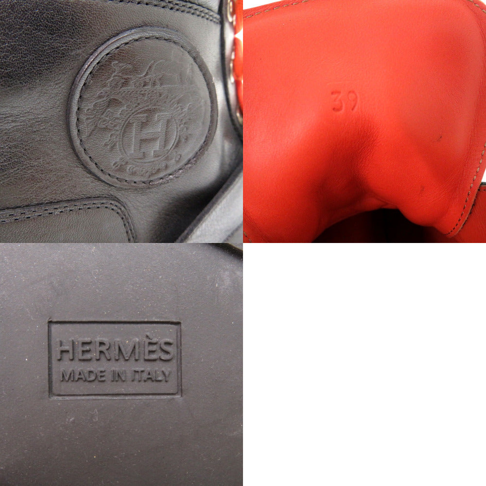 HERMES boots 132251ZH leather black 39