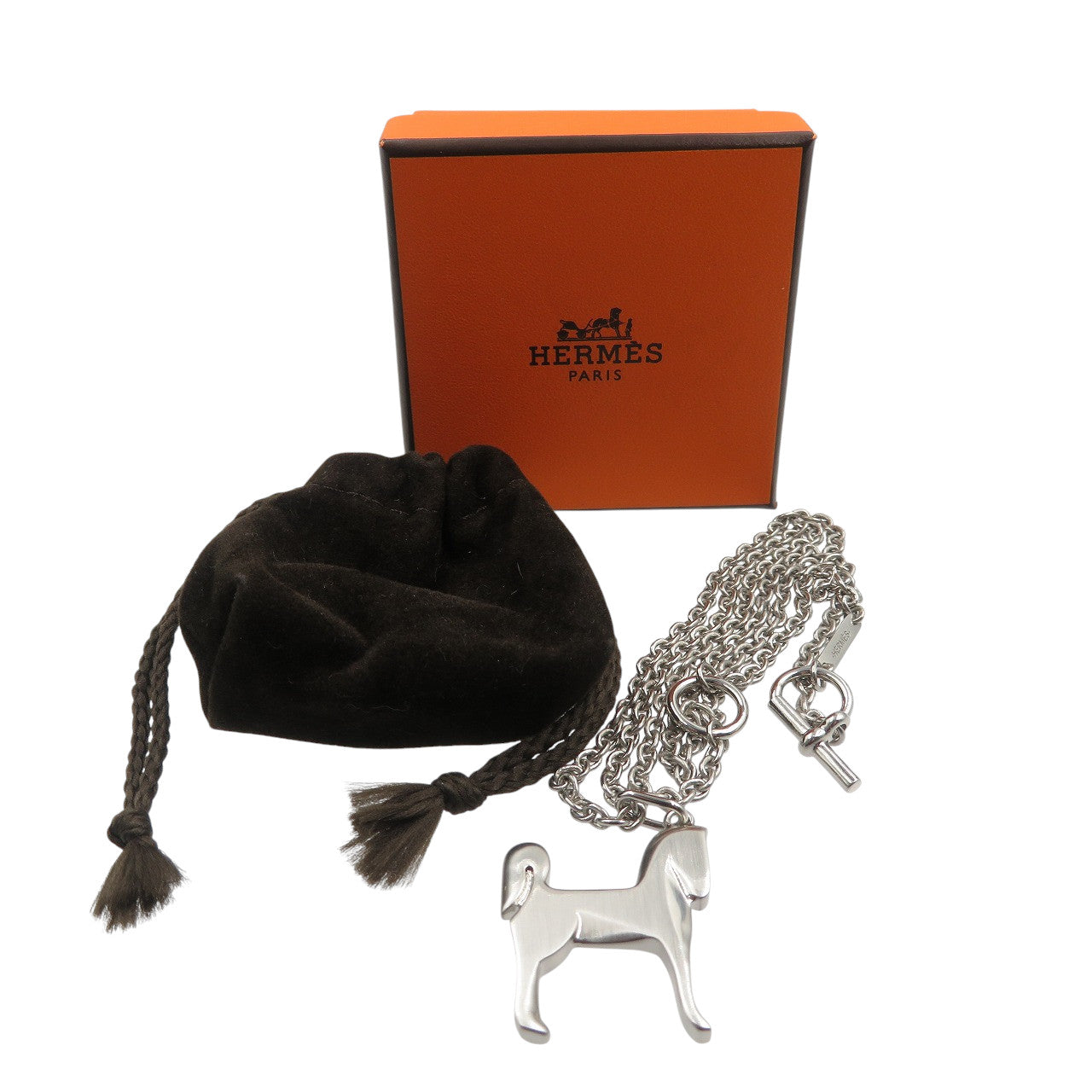 HERMES Necklace metal Silver Panache