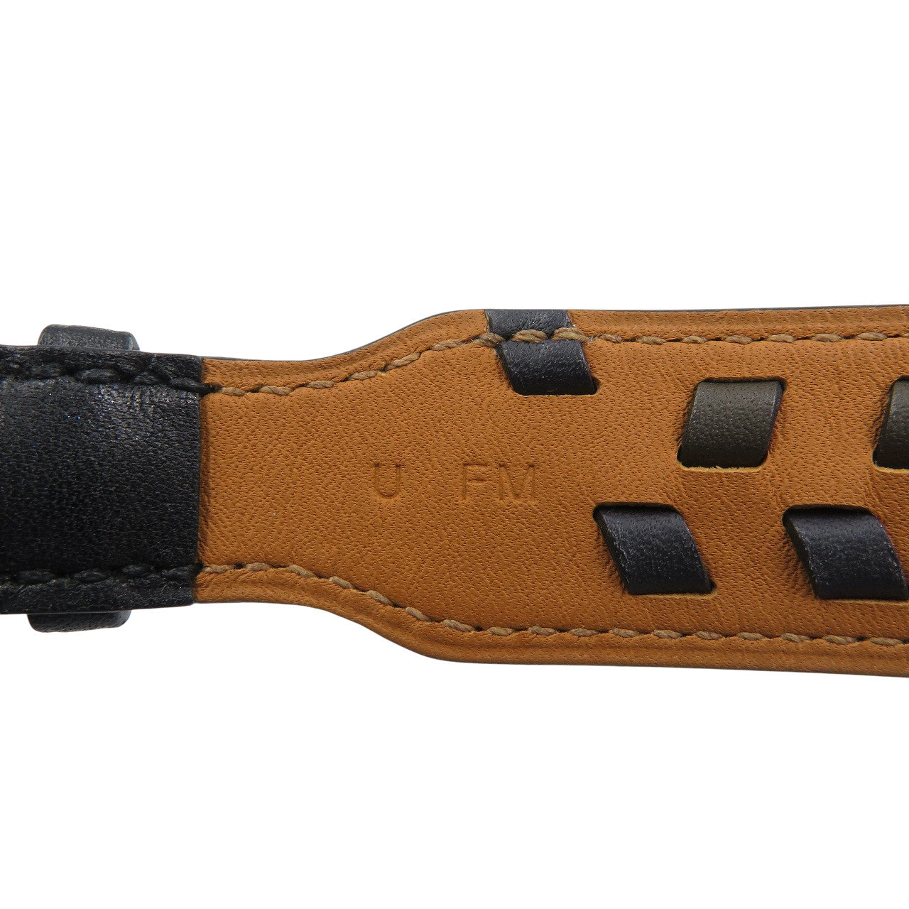 HERMES bracelet leather black Etrivière Derby T5