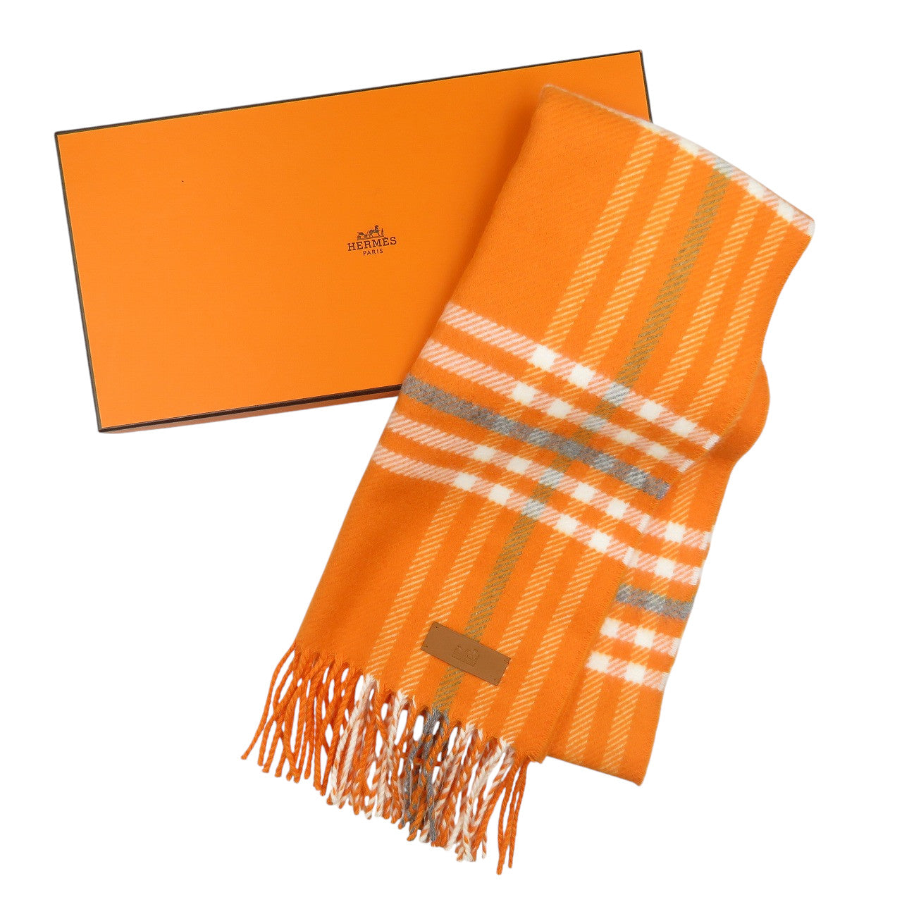 HERMES Scarf cashmere Mandarin