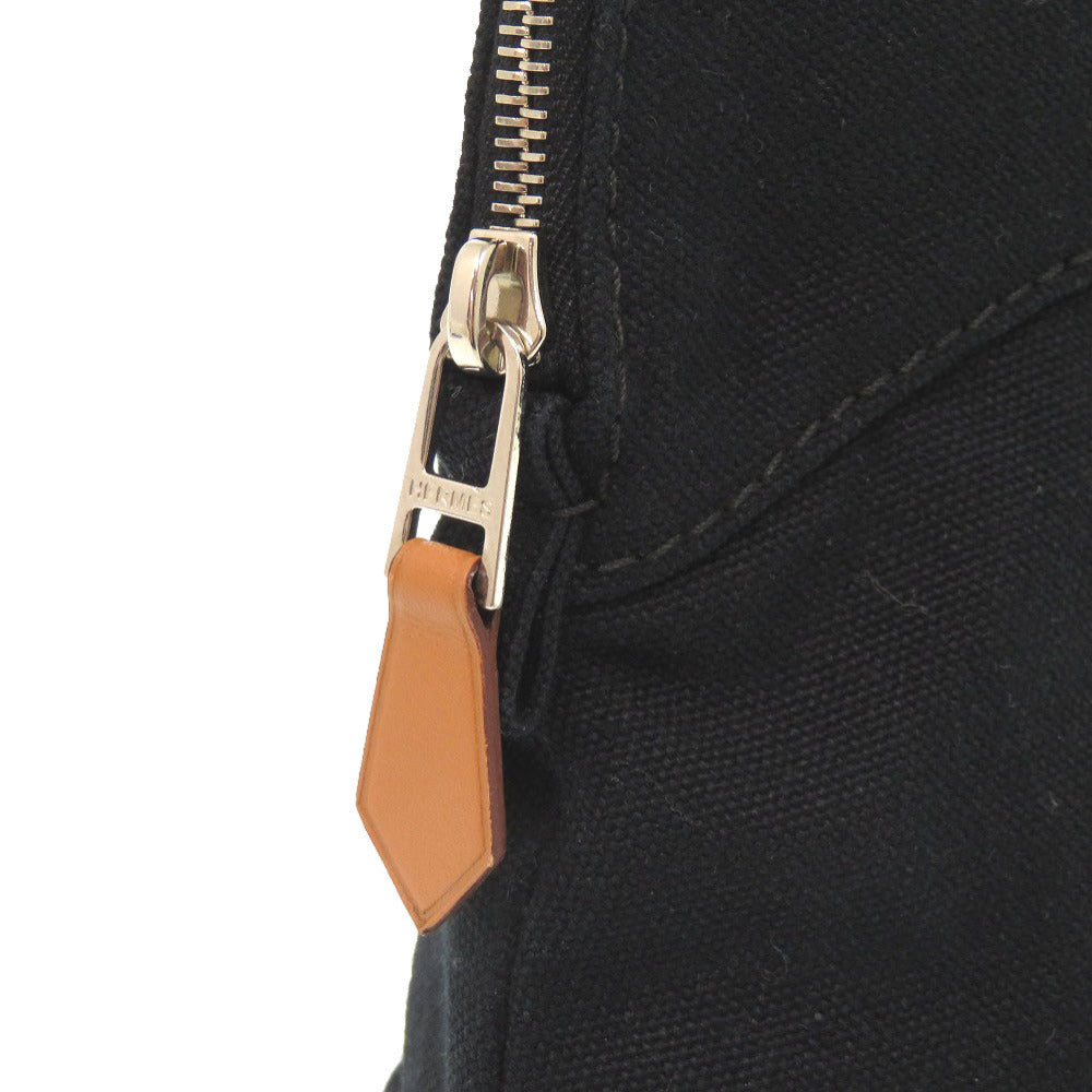 HERMES Pouch cotton black Bored pouch 25 MM Women Used