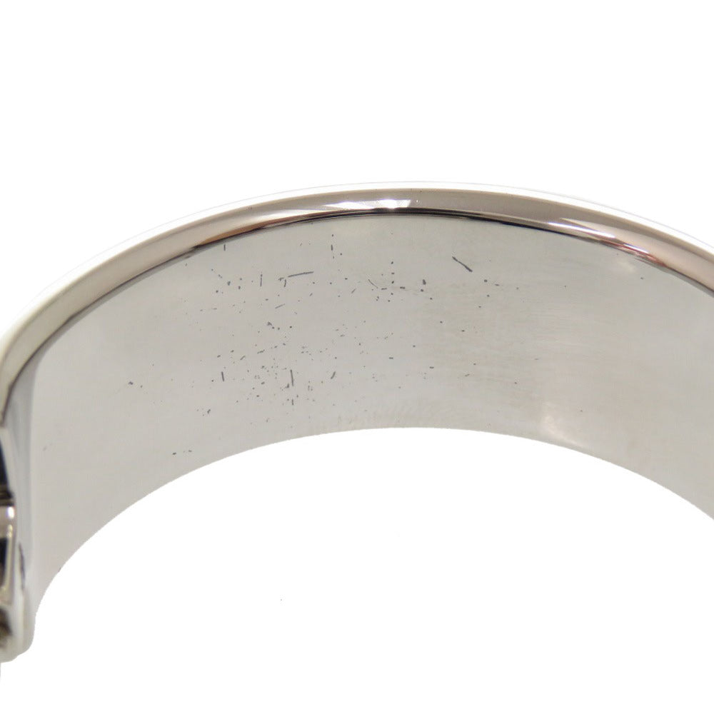 HERMES Bangle Palladium Plate pink Click crack GM Women Used