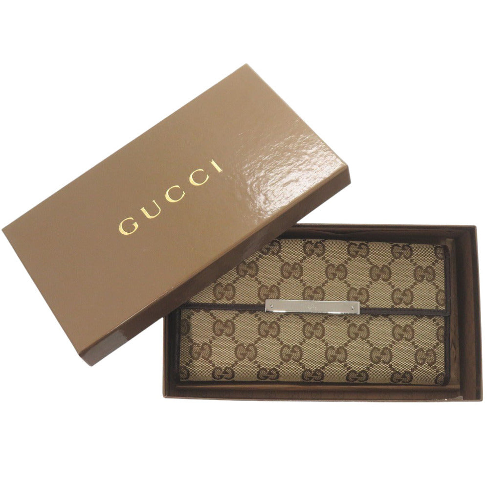 GUCCI Long Wallet Purse 112715 GG canvas beige