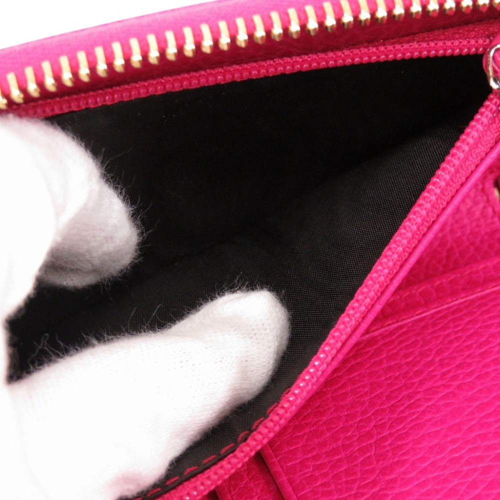 GUCCI Long Wallet Purse 354497 leather Fusha pink Swing