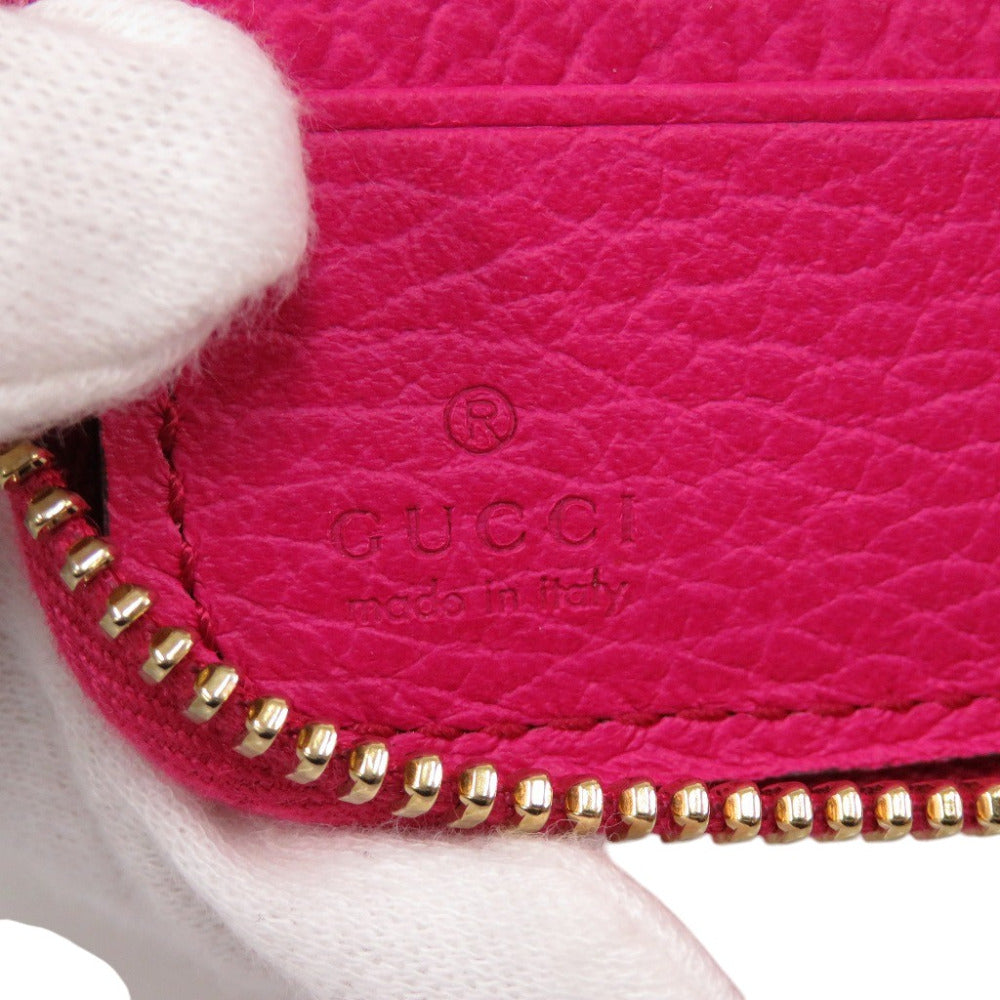 GUCCI Long Wallet Purse 354497 leather Fusha pink Swing