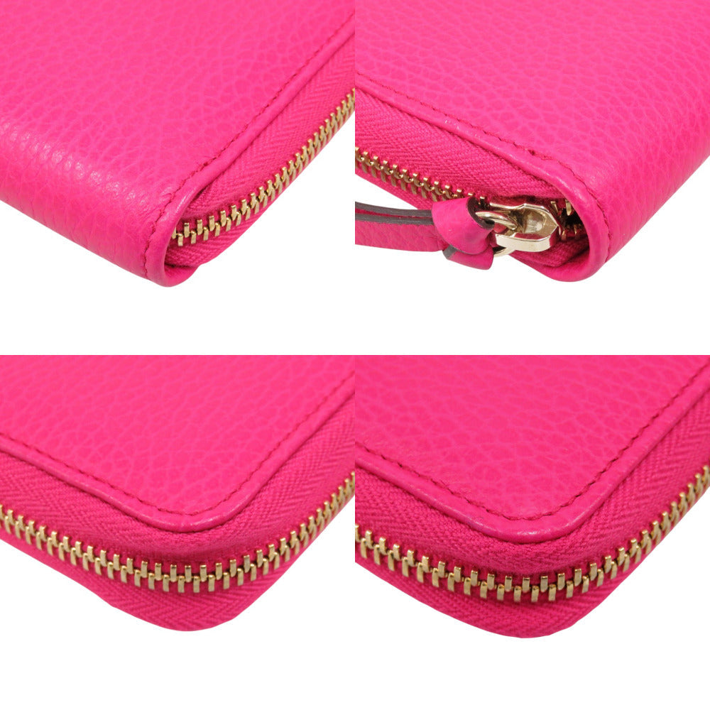 GUCCI Long Wallet Purse 354497 leather Fusha pink Swing