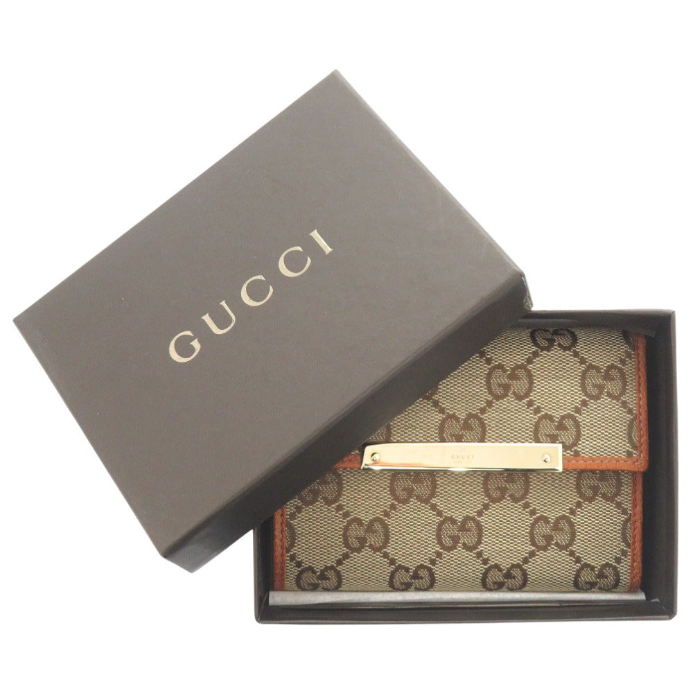 GUCCI Tri-fold wallet 131887 GG canvas beige