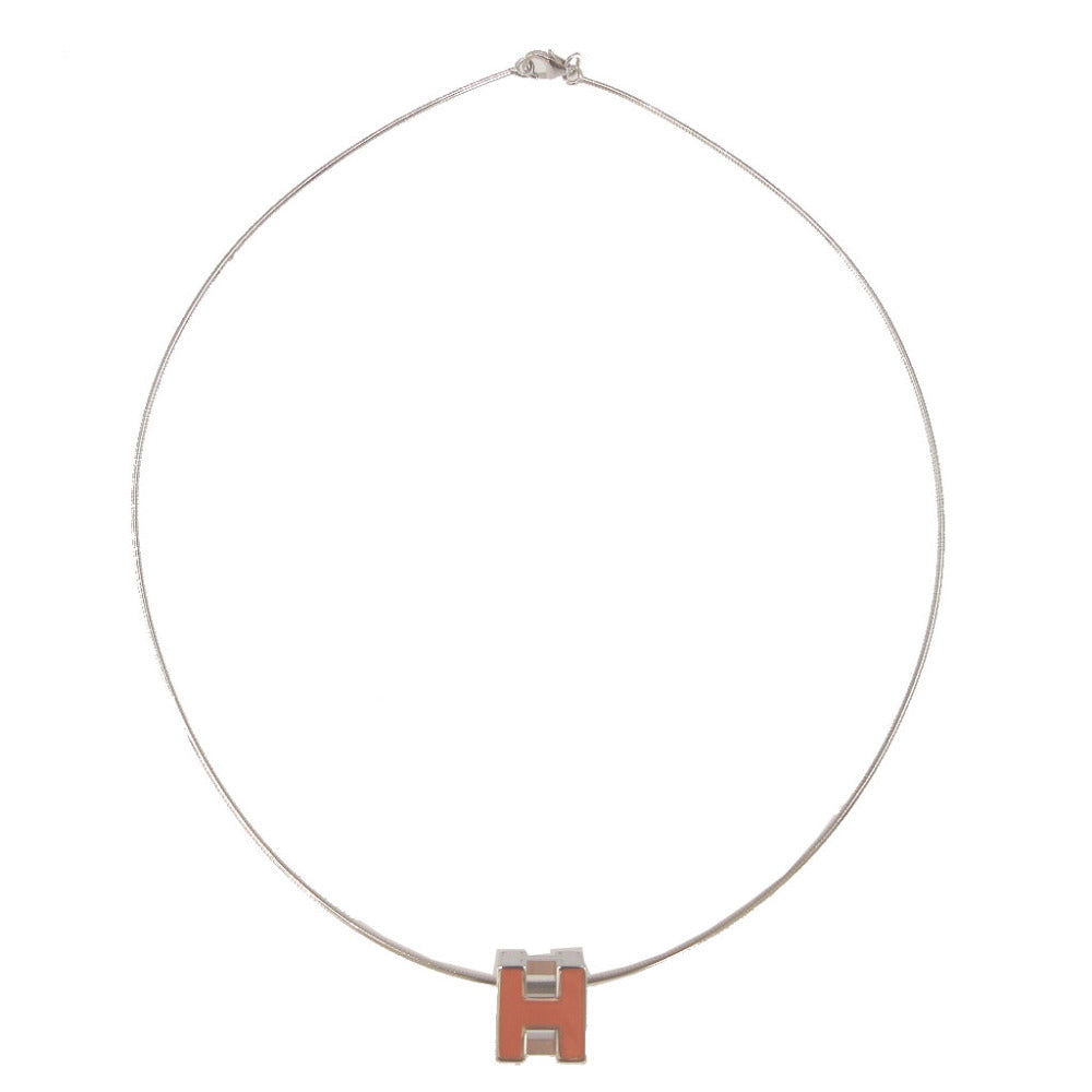 HERMES Necklace metal Orange Cardue Ash