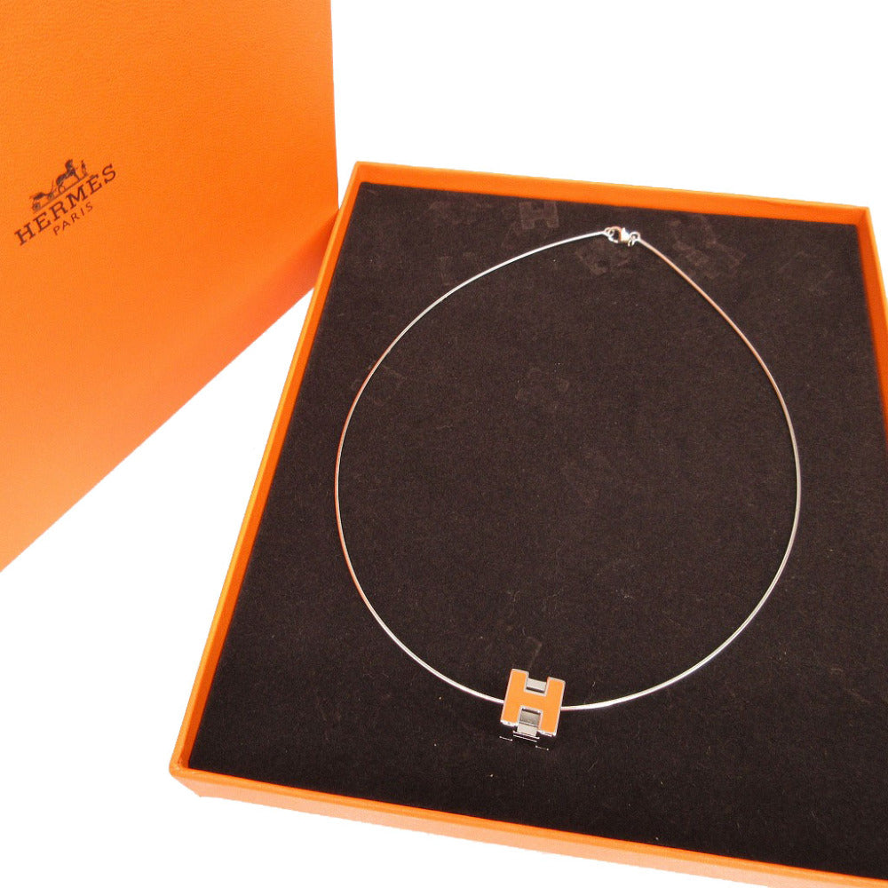 HERMES Necklace metal Orange Cardue Ash