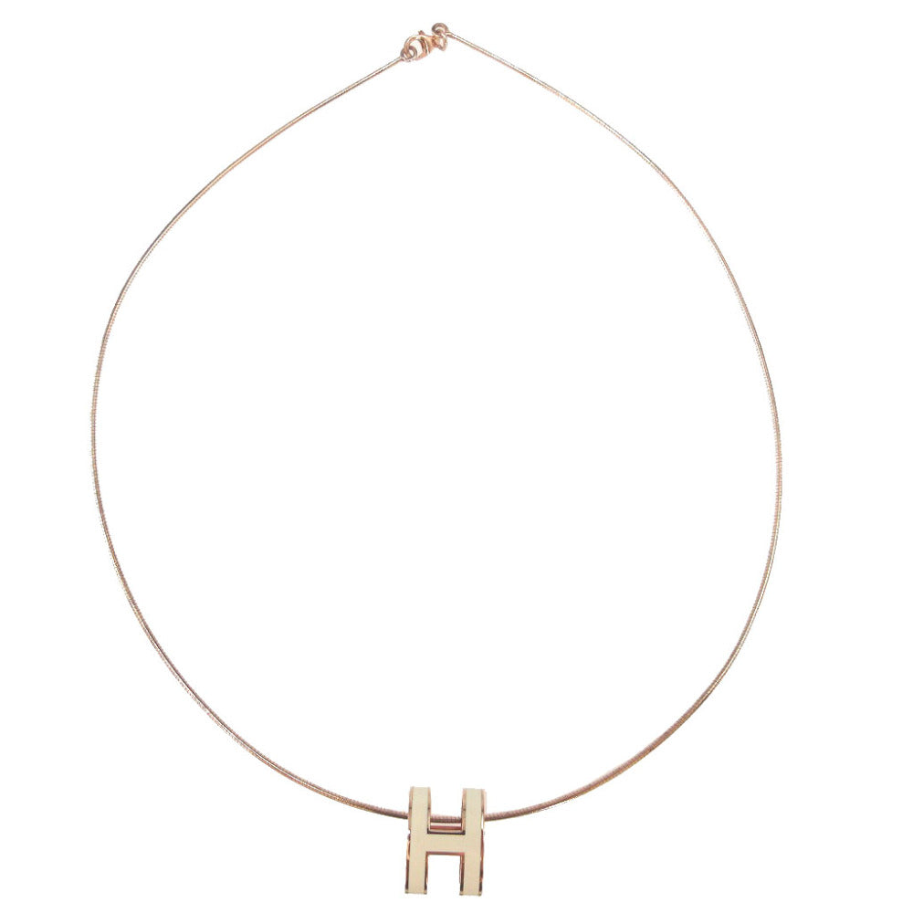 HERMES Necklace metal Ivory Pop ash