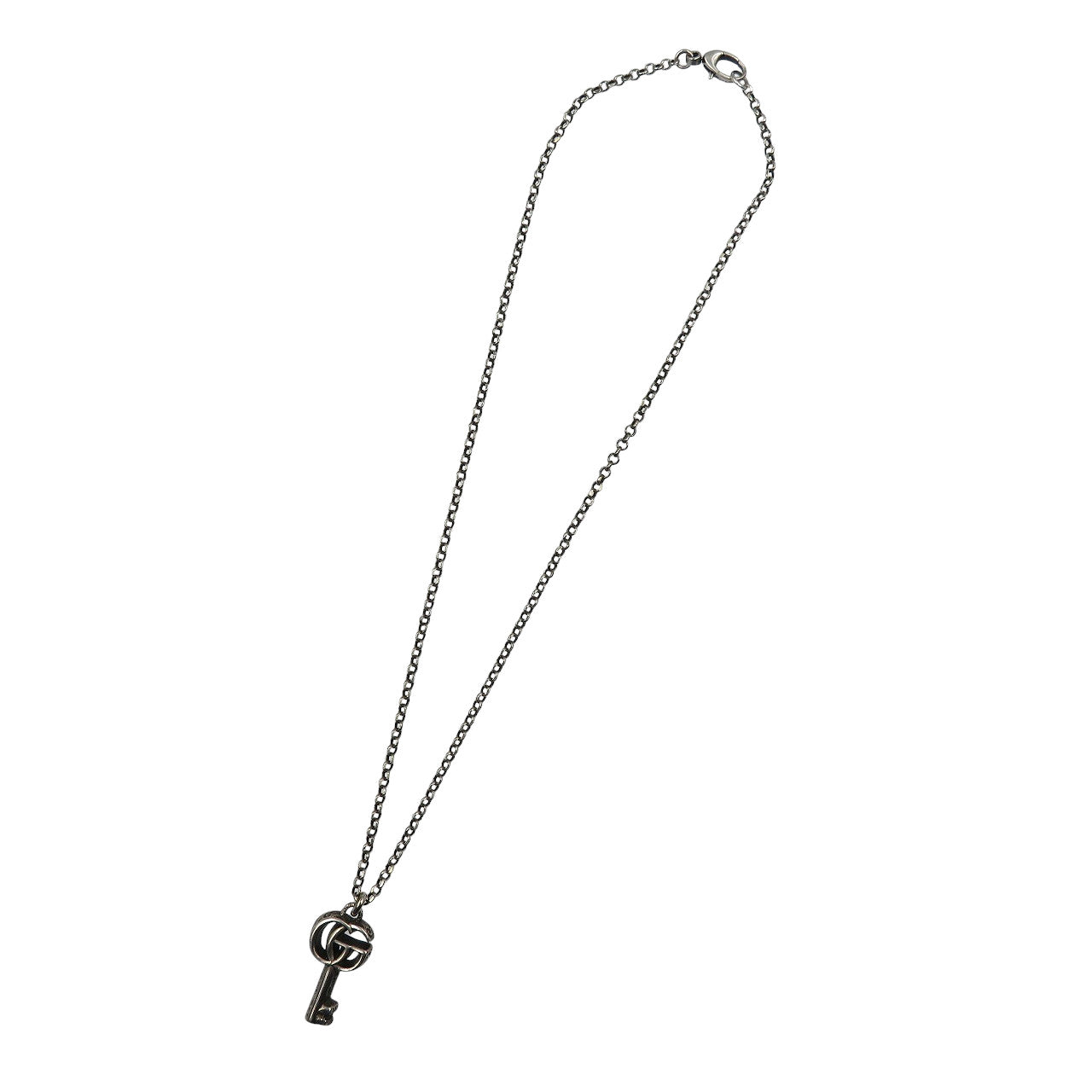 GUCCI Necklace Silver925 Silver Arabesque Double G Key unisex(Unisex) Used