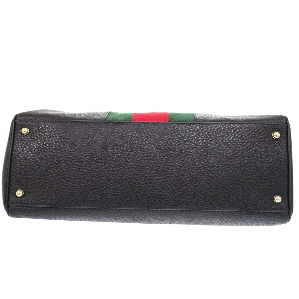 GUCCI Handbag leather black interlocking sherry