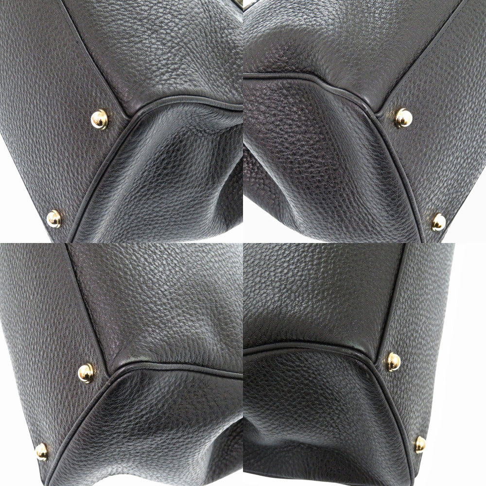 GUCCI Handbag leather black interlocking sherry