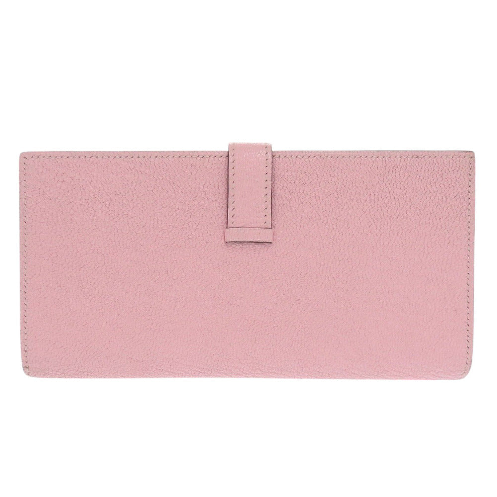 HERMES Long Wallet Purse Shave Rose cherry Beansufla