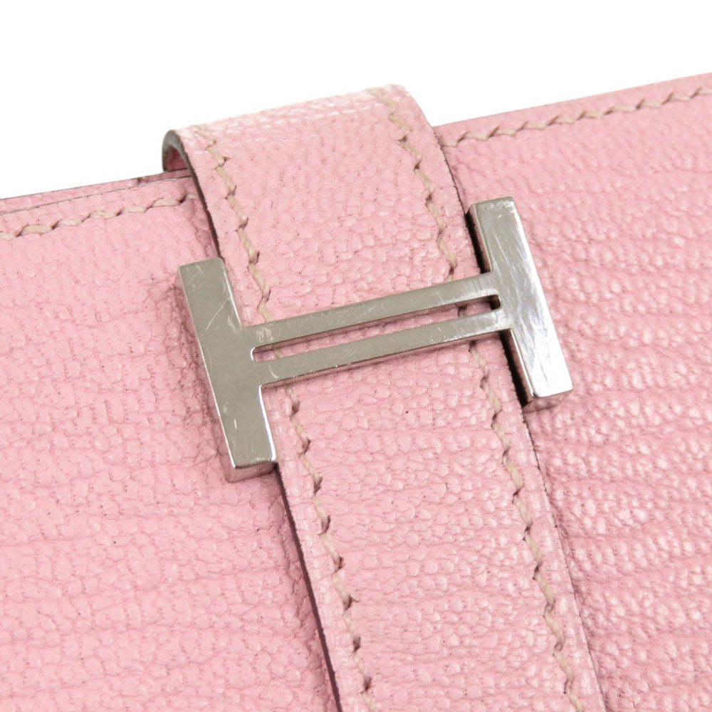 HERMES Long Wallet Purse Shave Rose cherry Beansufla