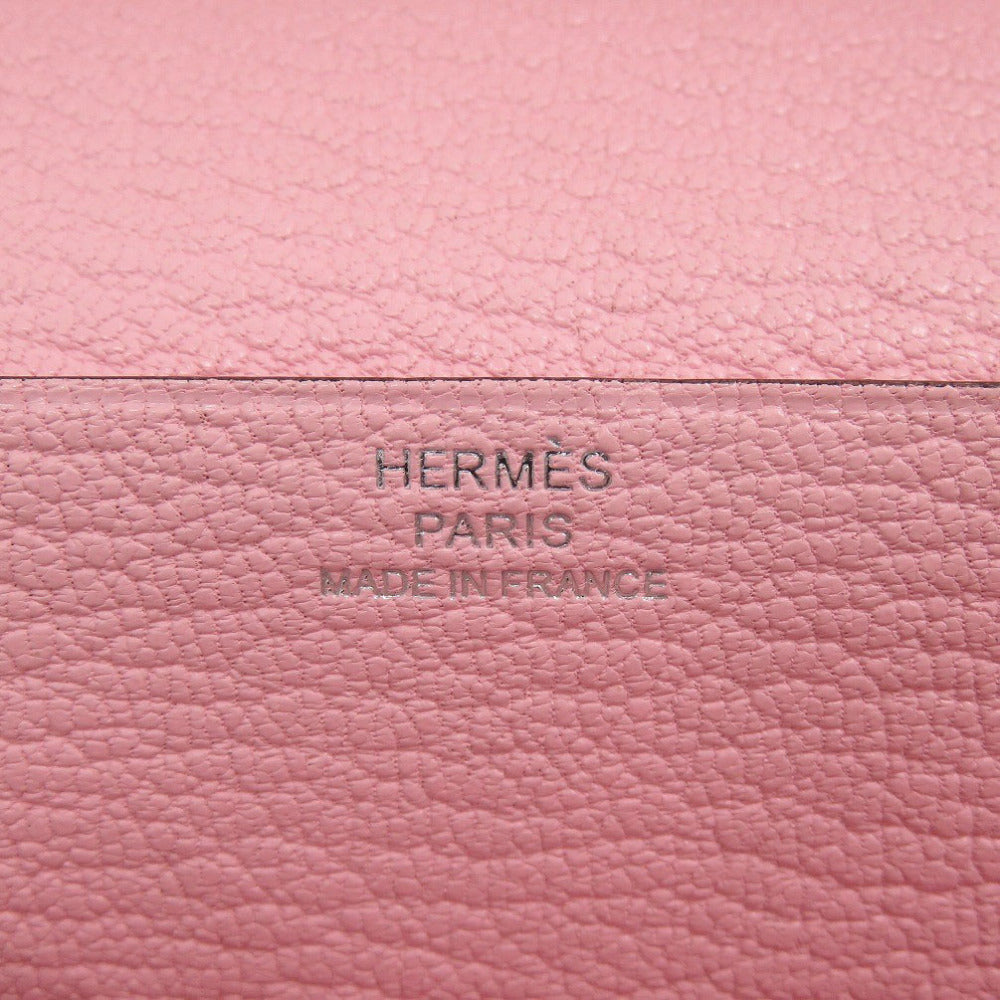 HERMES Long Wallet Purse Shave Rose cherry Beansufla