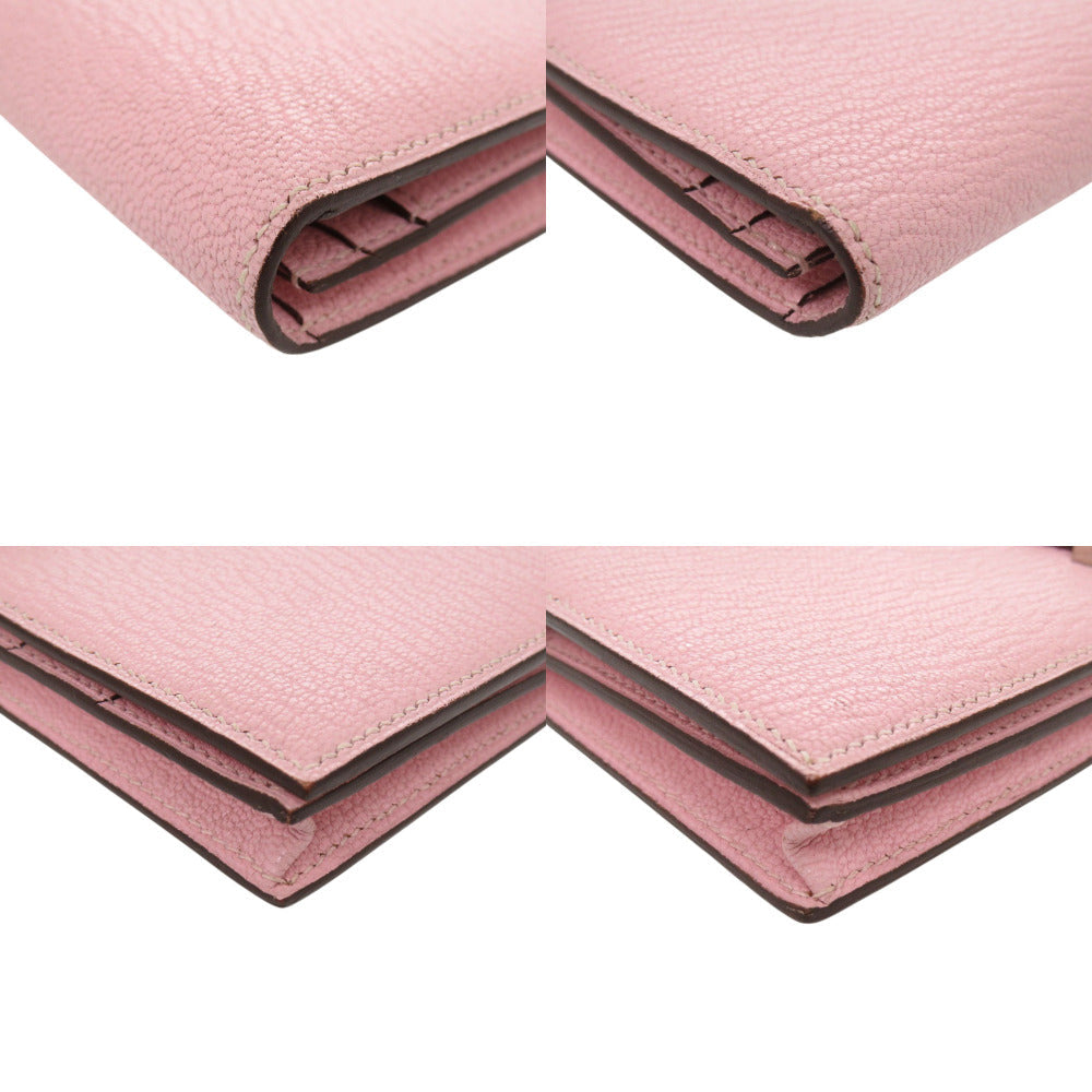 HERMES Long Wallet Purse Shave Rose cherry Beansufla
