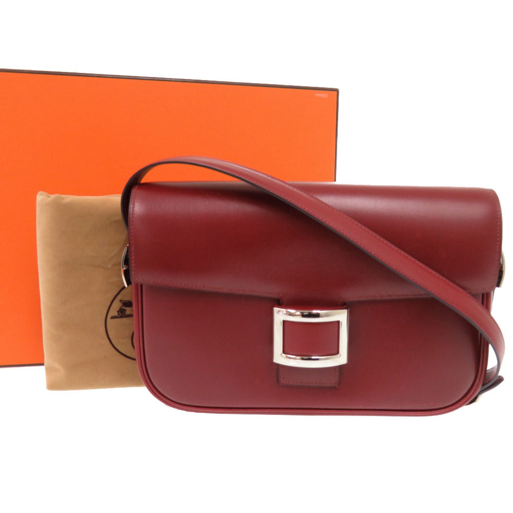 HERMES Shoulder Bag Box scarf Red Martine Women Used