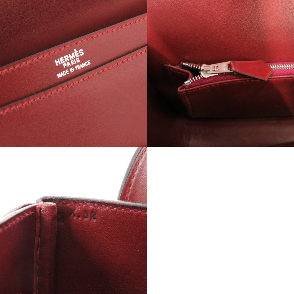 HERMES Shoulder Bag Box scarf Red Martine Women Used