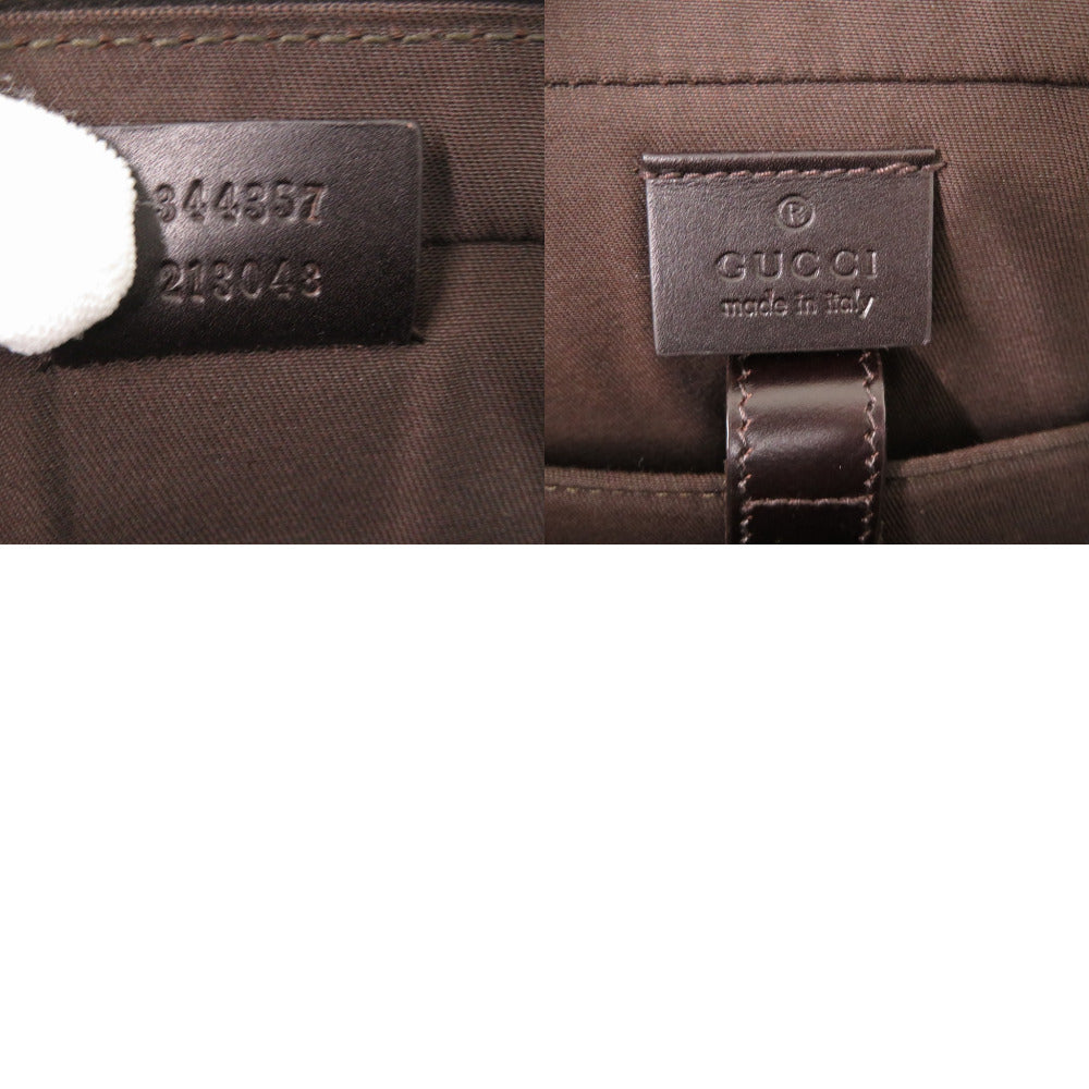 GUCCI Business bag 344357 leather Brown Diamante Briefcase