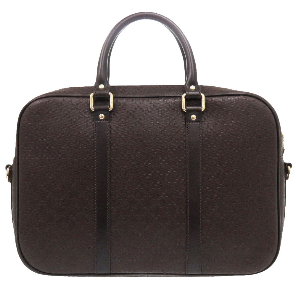 GUCCI Business bag 344357 leather Brown Diamante Briefcase