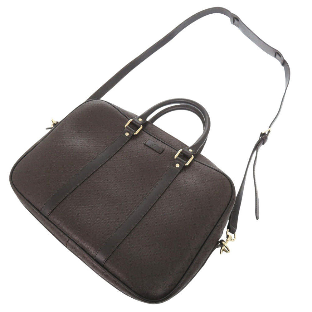 GUCCI Business bag 344357 leather Brown Diamante Briefcase