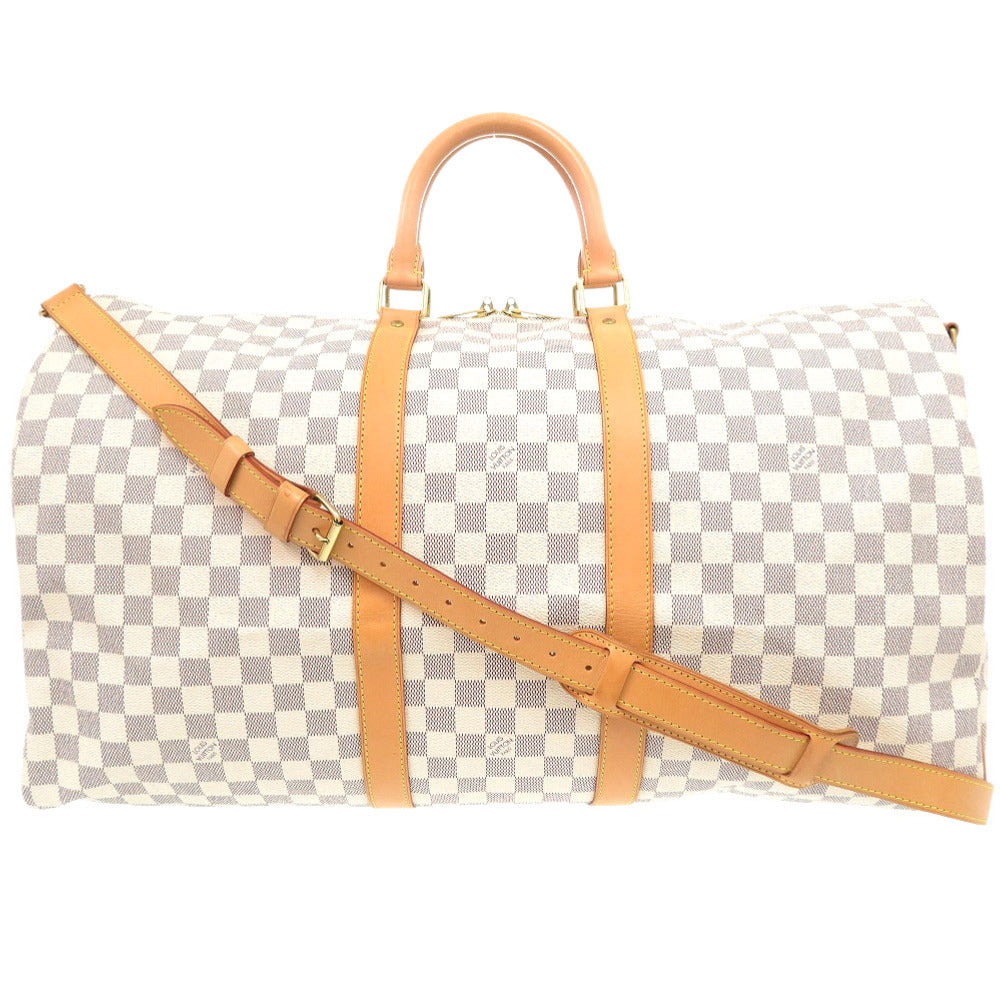 LOUIS VUITTON Boston Duffel bag N41429 Damier Azur Canvas white Keepall bandouliere55