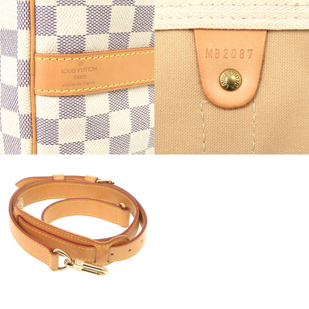 LOUIS VUITTON Boston Duffel bag N41429 Damier Azur Canvas white Keepall bandouliere55