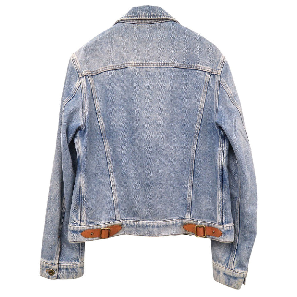 LOUIS VUITTON Denim Jacket HGA73WLVP Cotton, Leather blue Virgil Abloh 46