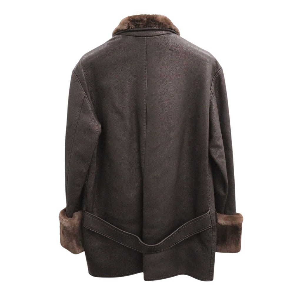 HERMES Other outerwear Dearskin Brown coat 34