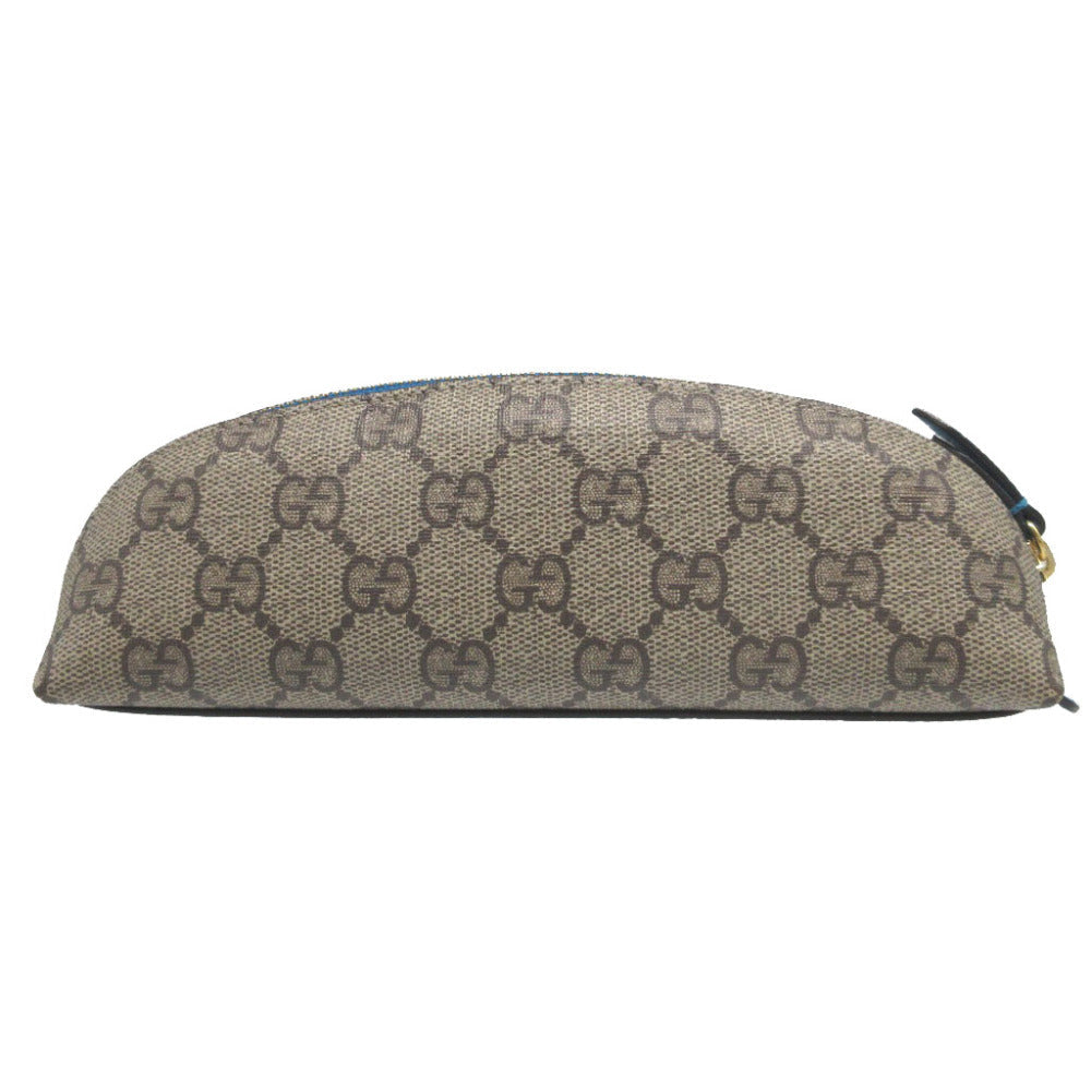 GUCCI pencil case 662129 GG Supreme, Leather Brown