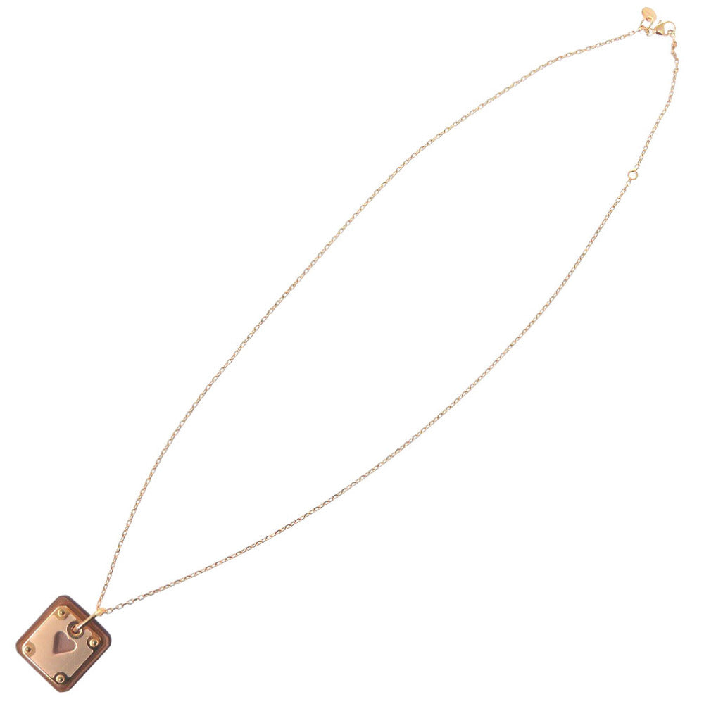 HERMES Necklace Leather, Metal Brown Asdukour