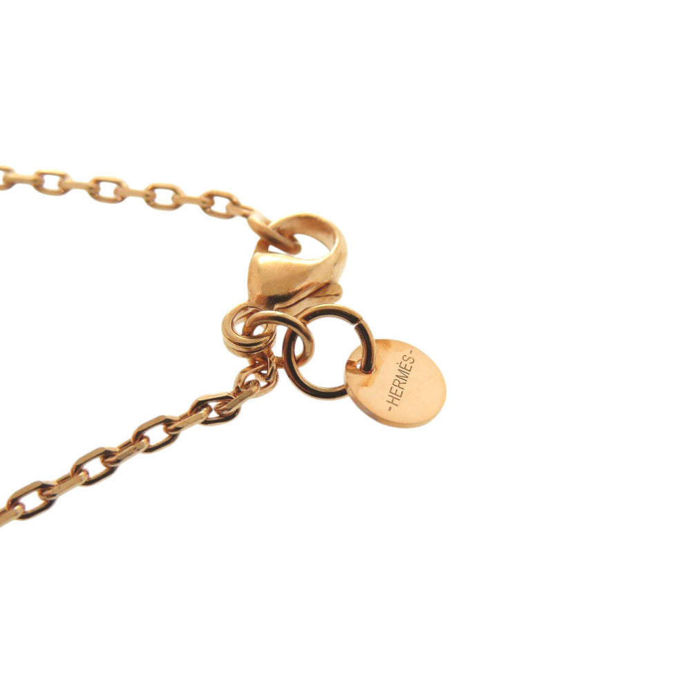 HERMES Necklace Leather, Metal Brown Asdukour