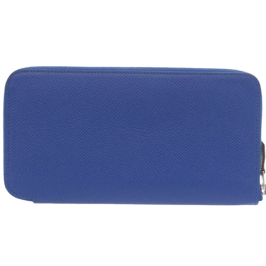 HERMES Long Wallet Purse Epsom Blue france Azap Silk In Long