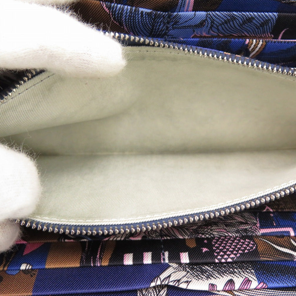 HERMES Long Wallet Purse Epsom Blue france Azap Silk In Long