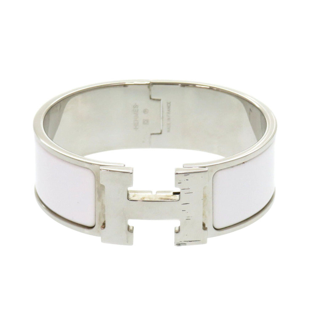 HERMES bracelet metal white Click crack GM