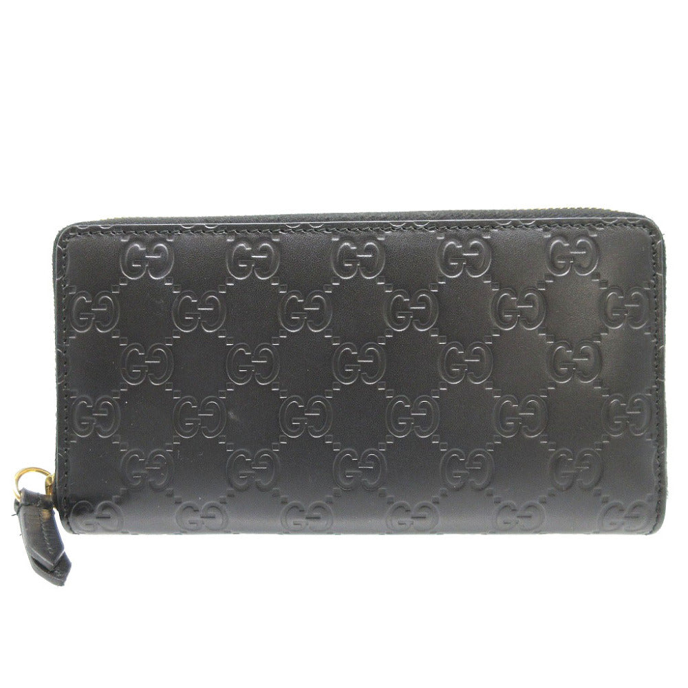 GUCCI Long Wallet Purse 410102 leather black Guccisima