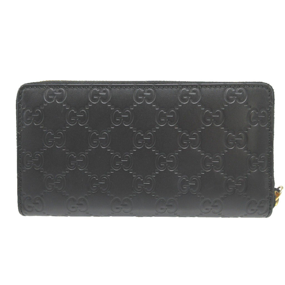 GUCCI Long Wallet Purse 410102 leather black Guccisima