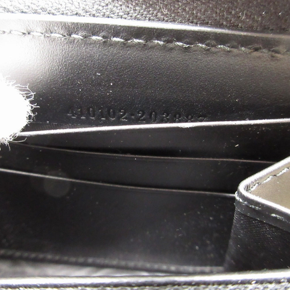 GUCCI Long Wallet Purse 410102 leather black Guccisima