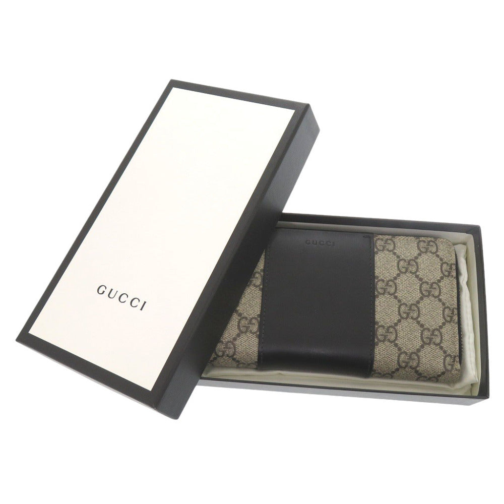 GUCCI Long Wallet Purse 451249 GG Supreme, Leather beige
