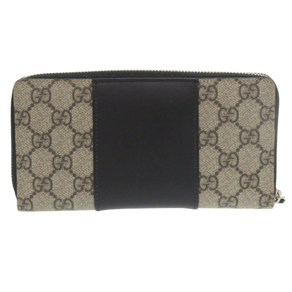 GUCCI Long Wallet Purse 451249 GG Supreme, Leather beige