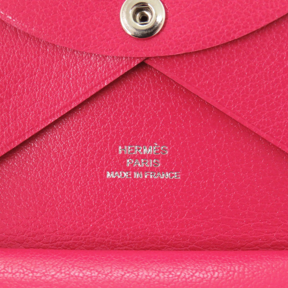 HERMES Coin case Epsom Rose Extreme Calvi duo