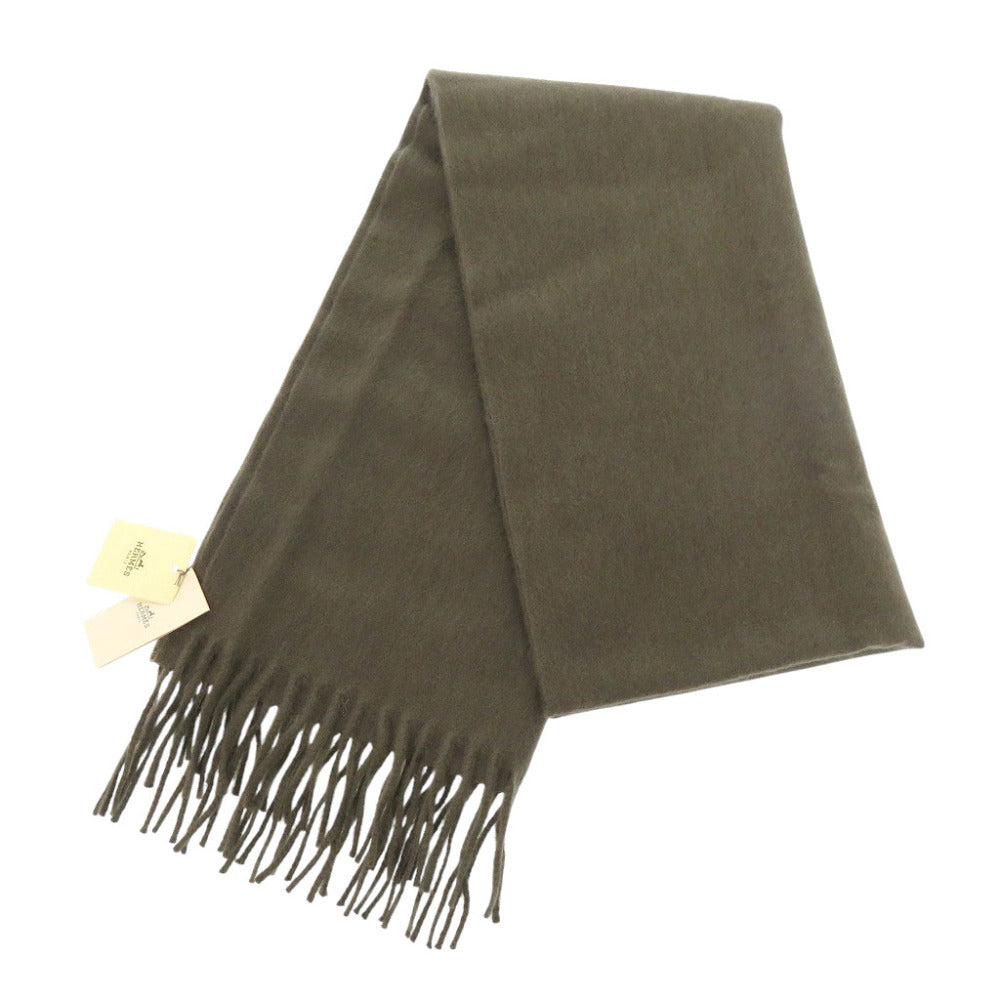 HERMES Scarf 393622T H6 cashmere khaki
