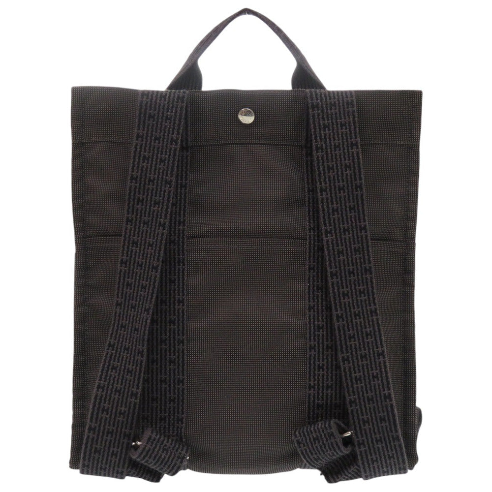HERMES Backpack Nylon canvas gray Her Line Ad MM