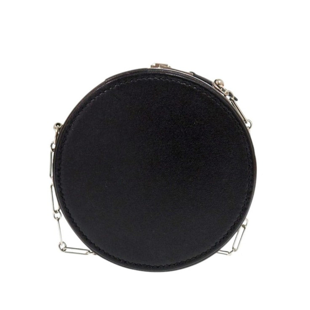 HERMES Shoulder Bag Calfskin black Villandry Micro