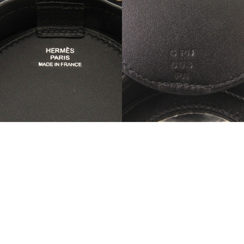 HERMES Shoulder Bag Calfskin black Villandry Micro