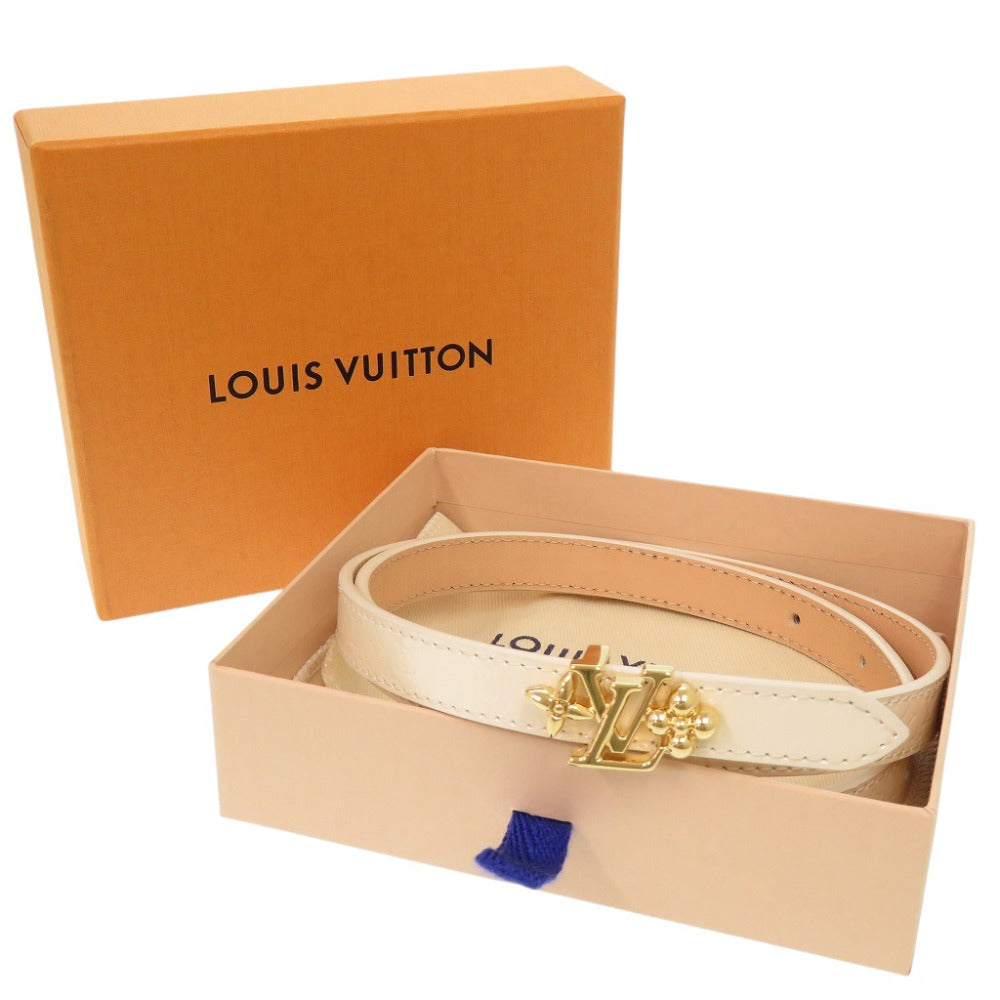 LOUIS VUITTON belt M8489 Patent leather Ecru LV Gram 15MM Reversible